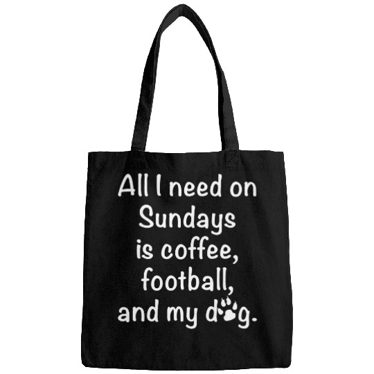 Coffee Fun Sunday Football Coffee and Dog Funny Bags