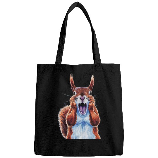 Squirrel Pet Expressionist Scream Squirrel Lovers Artistic 3 Bags