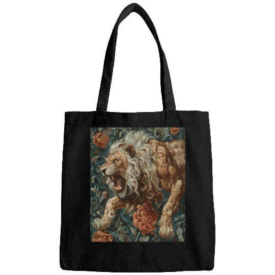 Lion Pet Powerful Strong Victorian Angry Ivory Lion Fantasy Art 3 8 Bags