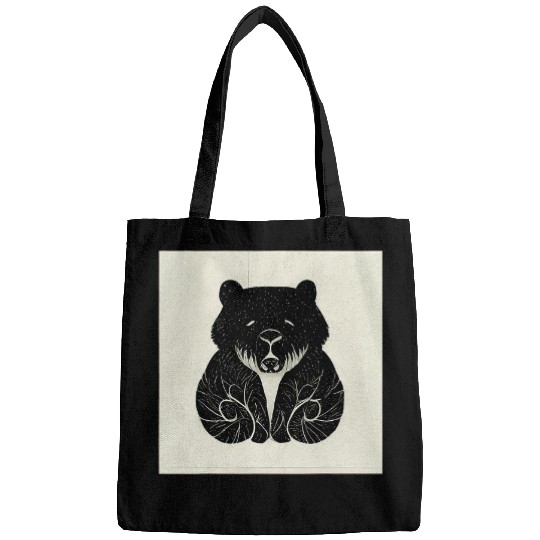 Bear Pet Black Bear Line Drawing Art Bags