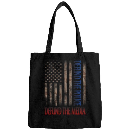 Defund The Police Defund The Media vintages American Flag Bags