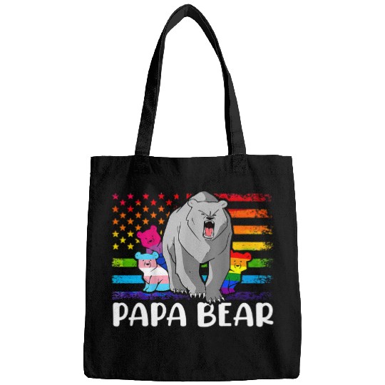 Bear Pet Papa Bear LGBT Pride Gay Lesbian Bisexual Fathers Day Bags