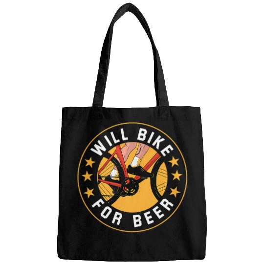Beer Fun Will Bike For Beer Cycling Bicycle Gifts For Mountain Biker Bags