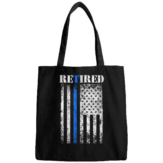 Police Job Retired Police Officer American Flag Blue Line Retirement Bags
