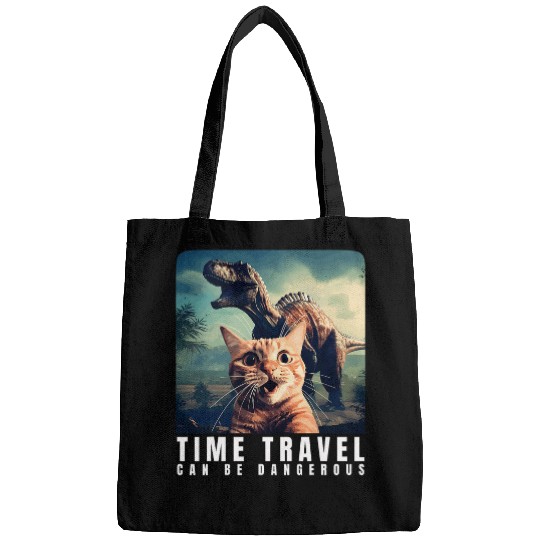 crazys Cat Selfie Run Time Travel Can Be Dangerous Cat Love Bags