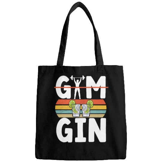Gym Gin Retro Inspired Alcohol Drinking Fitness Bartender Bags