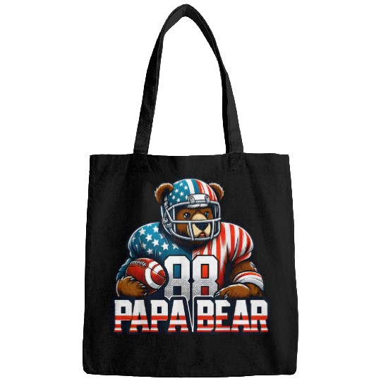 Bear Pet Papa Bear Fathers Day Gift Patriotic Proud bests Dad 2 Bags