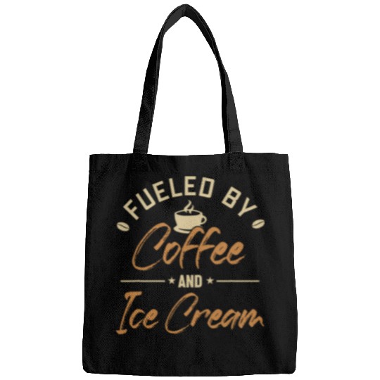 Coffee Fun Fueled by Coffee and Ice Cream Gelato Maker Lover Ice Cream Bags