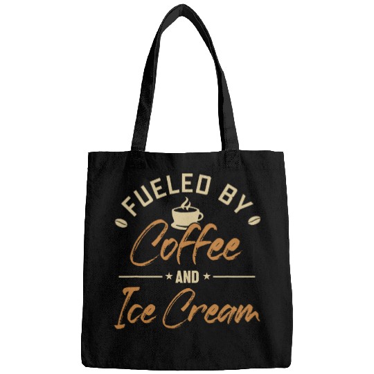Coffee Fun Fueled by Coffee and Ice Cream Gelato Maker Lover Ice Cream Bags