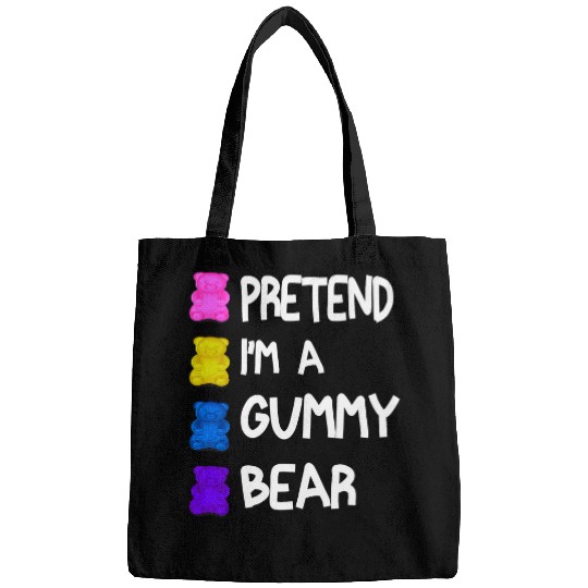 Bear Pet Pretend I m A Gummy Bear Tee Funny Lazy Halloween Costume Bags