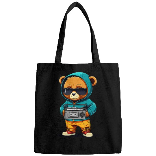 Bear Pet Cool Teddy Bear Tee for Music Rap Hip Hop Lover Bags