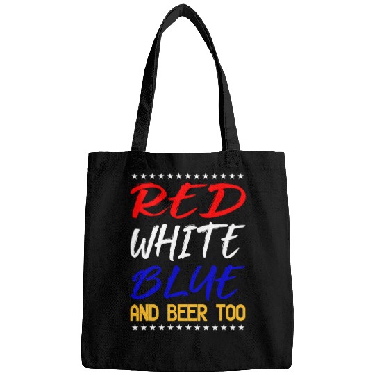 Beer Fun RED WHITE BLUE NATIONAL BEER DAY Bags