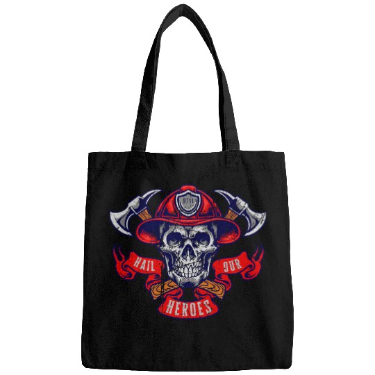 Firefighter Job Hail Our Heroes 911 Patriot Day Skull Firefighter Bags