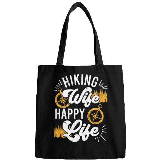 Hiking Wife Happy Life Hike Wanderer Mountainer Wander 1 Bags