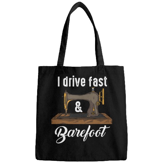 I Drive Fast Barefoot Fabric Sewing Machine Gift Bags