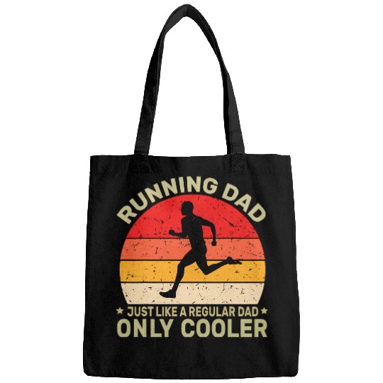 Mens Running Dad vintages Funny Marathon Runner Fathers Day 1 Bags