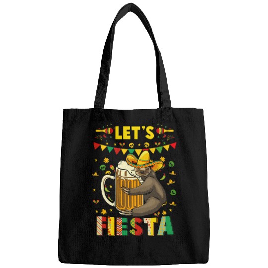 Sloth Pet Let s Fiesta Sloth Beer Drinking Lover Cinco De Drinko Bags
