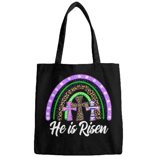 He Is Risen Leopard Rainbow Christian Jesus Happy Easter Day Bags