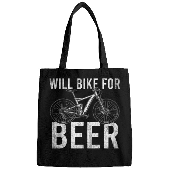 Beer Fun Will Bike For Beer Cycling Road Bike Beer Lover Bags