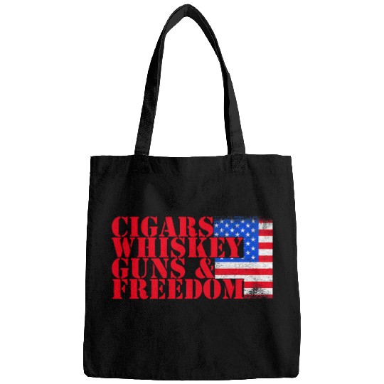 Wines Fun Merica Cigar Whiskey Guns Freedom Bags