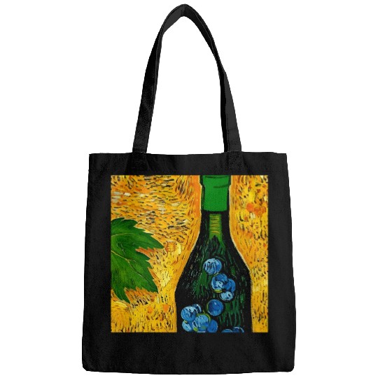Wines Fun Bottle with Grapes and Grape Leaves Bags