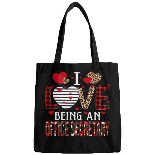 Secretary Job I Love Being An Office Secretary Red Plaid Valentines Bags