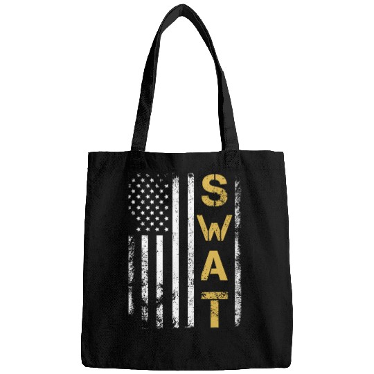 Police Job Retired SWAT American Flag Police Officer Thin Blue Line Bags