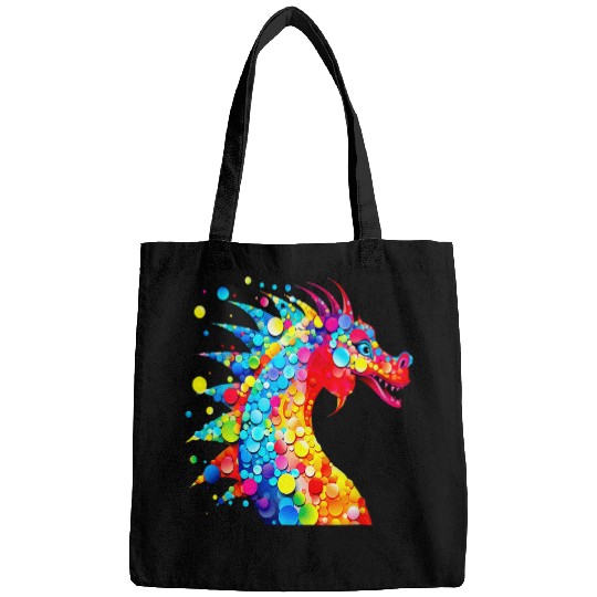 Dragon Pet Dot Day Dragon September Creativity Day Rainbow Dragon Bags