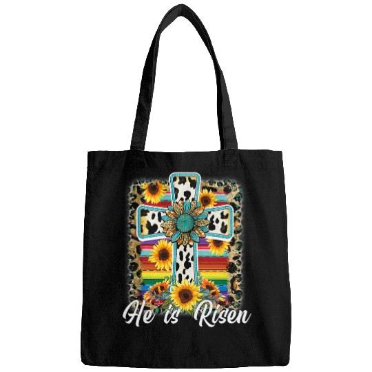 He is Risen Sunflower Leopard Cross Happy Easter Day Bags