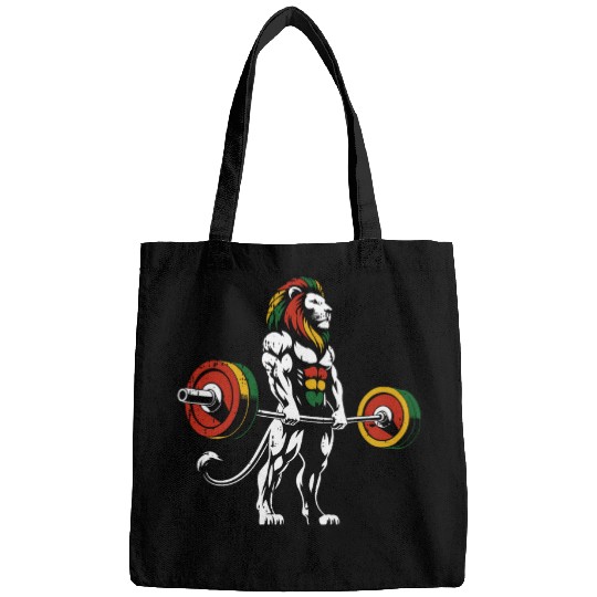 Lion Pet Lifting Juneteenth Gym Workout Black History BLM Bags