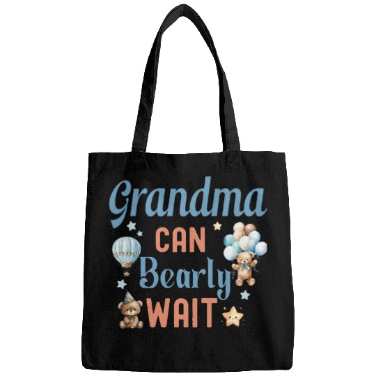 Bear Pet Grandma Can Bearly Wait Bear Gender Neutral Boy Baby Shower 1 Bags