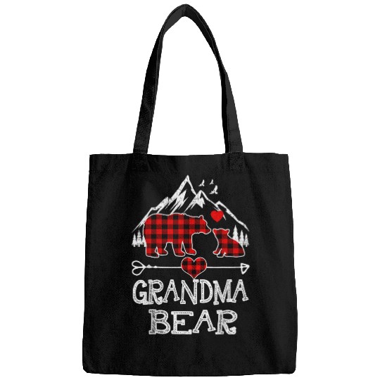 Bear Pet Grandma Bear Red Plaid Gift For Grandma Bags