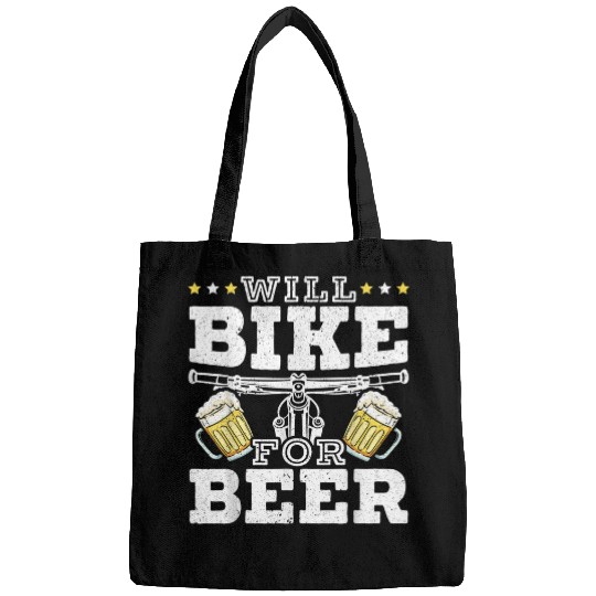 Beer Fun Will Bike For Beer for a Cycling Beer Bike Lovers Bags