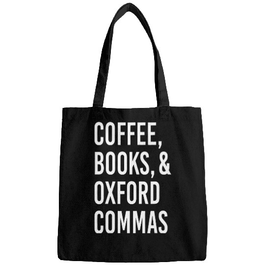 Coffee Fun books and oxford comma Bags