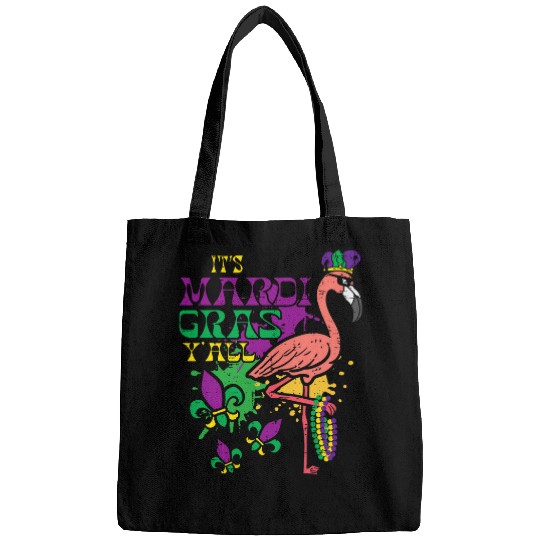 Its Mardi Gras Yall Flamingo Outfit Tee Men Women Kids Bags
