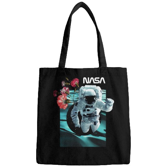 NASA Astronaut Space Walk vintages Floral Collage Poster Bags