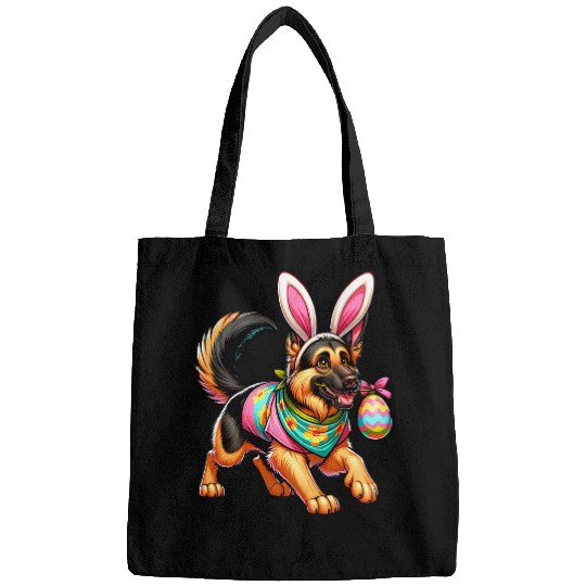 Easter German Shepherd Bunny Ears Eggs Bags