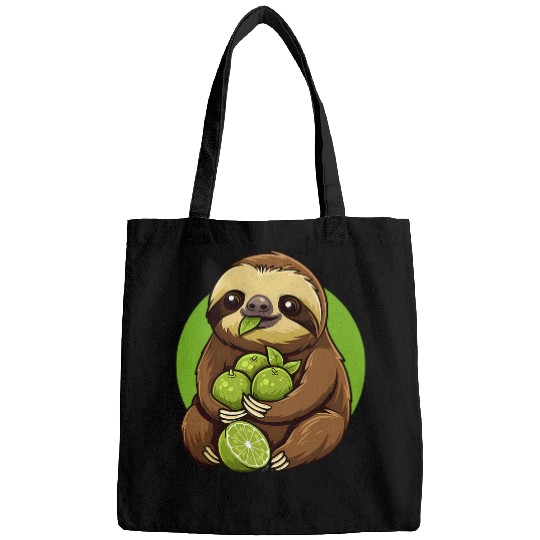 Sloth Pet Lime Sloth Drawing Animal Art Fruit Animal Lovers Wildlife Bags