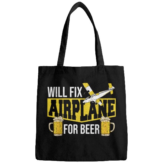 Beer Fun Will Fix Airplane For Beer Aircraft Mechanic Airplane Bags