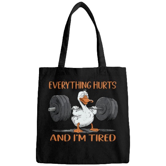 Duck Pet Everything Hurts And I m Tired Funny Duck 1 Bags