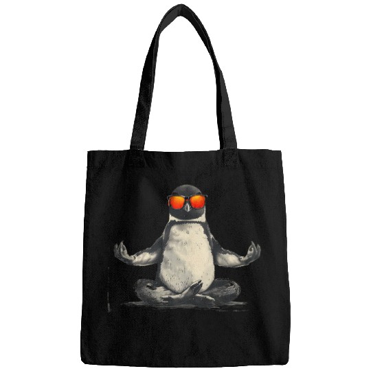 Penguin Pet Funny Meditation Penguin Zen Buddha Spiritual Yoga Hindu Bags