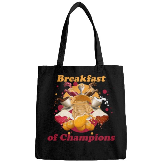 Coffee Fun Breakfast of Champions Food Brunch Coffee Eggs Pancake Food Bags