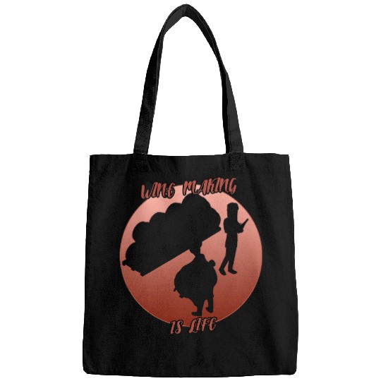 Wines Fun WineMaking Shadow in a Red Circle Bags