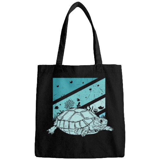 Turtle Pet Blue Style Turtle Sea Life Tortoise Theme Graphic Bags