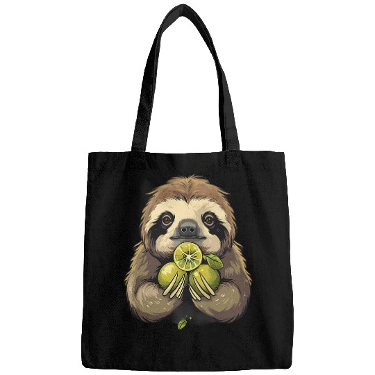 Sloth Pet Lime Sloth Animal Art Fruit Animal Lovers Wildlife Drawing Bags