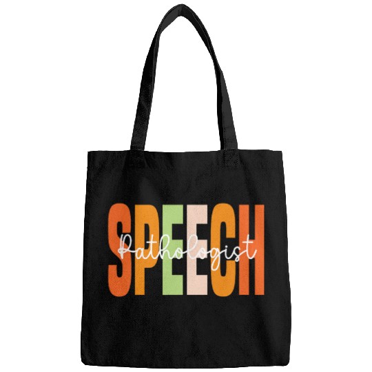 Speech Pathologist Speech Therapy SLP Retro Groovy Bags