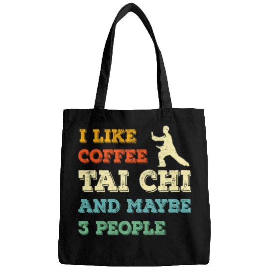 Coffee Fun Tai chi martial arts Taichi MMA retro coffee lover Bags