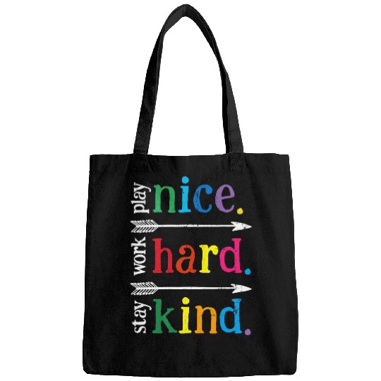 School Rules Play Nice Work Hard Be Kind For Teachers Bags