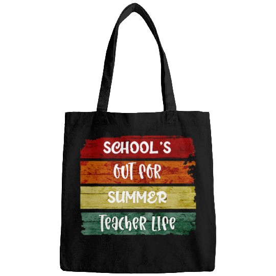 Last Day Of School Retro Schools Out For Summer Teacher Bags