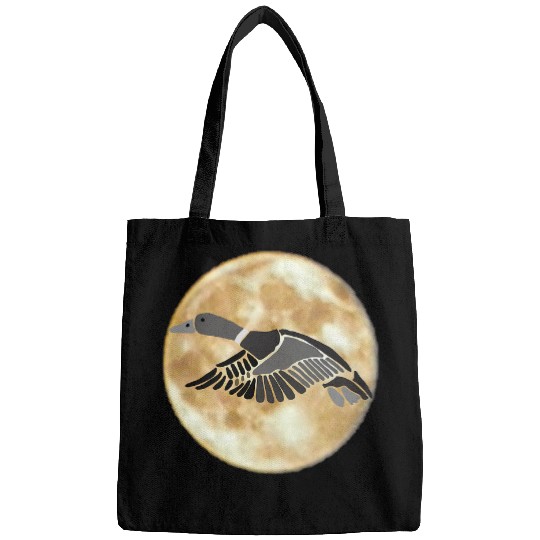 Duck Pet Smilemoretees Funny Mallard Duck with Moon Silhouette Bags